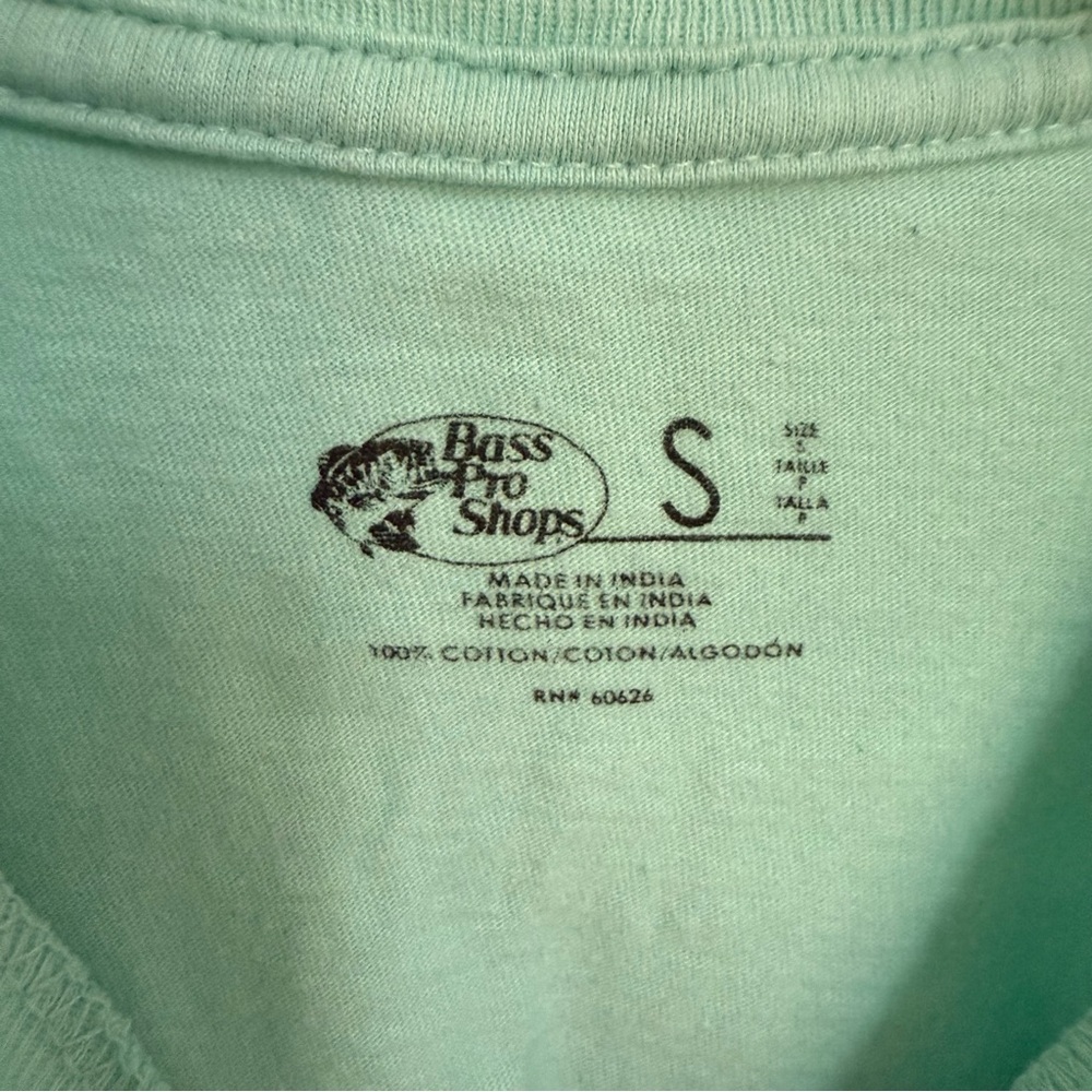 Bass Pro Shops Kids' Mint Tee with Pink Metallic Logo - Picture 7 of 7